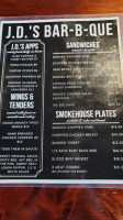 Jd's -b-que menu