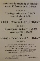 De Potkachel Holland) menu