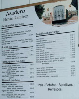 Asadero Hermanas RamÍrez menu