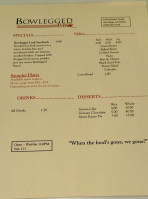 Bowlegged Bbq menu