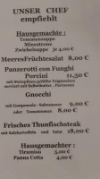 Tinas Pizzeria menu