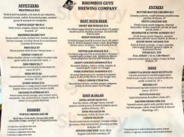Rhombus Guys Brewing Company menu
