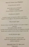 Casa D'ojalatero menu