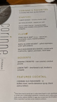 Corinne menu