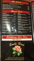 Sushi Rose menu