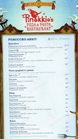 Pinokkio's menu