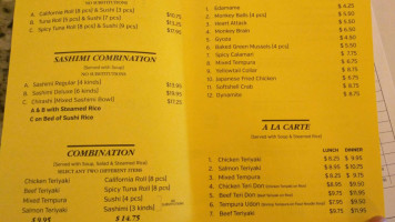 Sushi Traditions menu