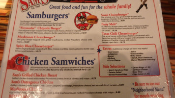 Famous Sam's menu