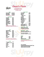 Osso's Original Pizza menu