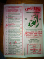 Ling Ling Chinese menu