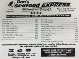 Seafood Express Market Deli menu