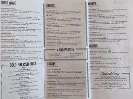 Left Coast menu