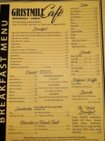 Gristmill Cafe menu