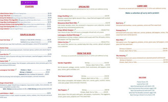 Lemongrass Thai Bistro menu