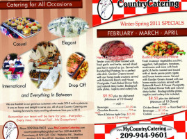 Country Catering Special menu