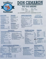 Don Camaron Seafood menu