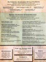 Cafe Acadiana menu