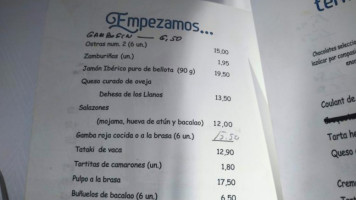 La Tartana menu