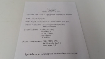 Wythe Produce Deli menu