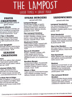 The Lampost menu