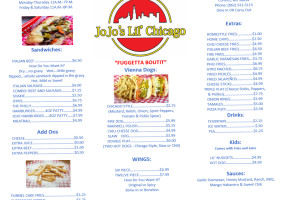 Jojo’s Lil’ Chicago menu