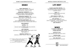 The San Francisco Athletic Club menu