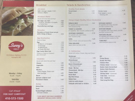 Sunny's Deli menu