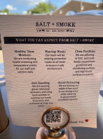 Salt Smoke menu