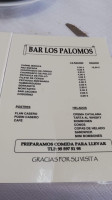The Palomos menu
