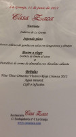 Casa Zaca menu