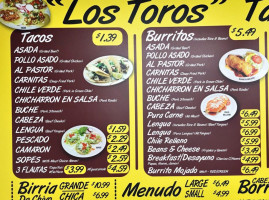 Los Toros Meat Market menu