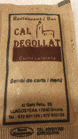 Cal Degollat menu
