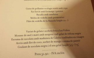 Les Voltes De Sant Sebastia menu