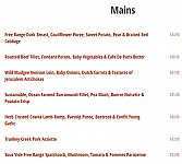 Courtney's Brasserie menu