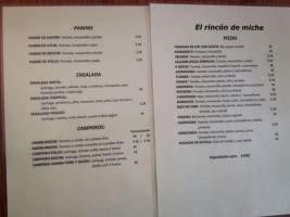 Miche’s Corner menu