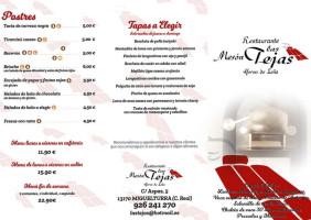 Las Tejas menu