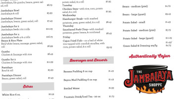 The Jambalaya Shoppe O'neal Ln menu
