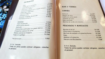 Casa Areso menu
