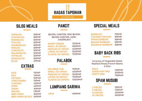 Jing Eric Tapsihan (ragas Tapsihan) menu