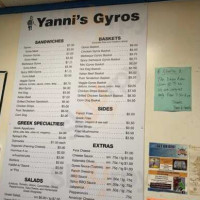 Yannis Gyros menu