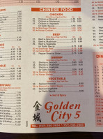 Golden City Hibachi Chinese menu