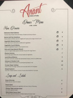 Anant Cuisine Of India menu