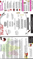 Murder Mystery Dinner Train menu