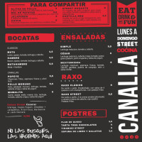 Street Cocina Canalla menu