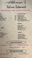 Alfonso's menu