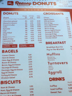Reasey Donuts menu