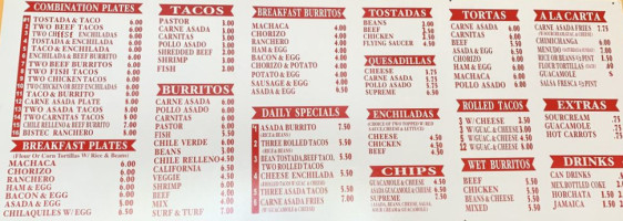 Jilberto's Mexican Food Taco Shops menu