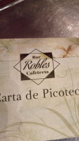 -cafetería Robles menu