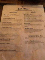 The Back Abbey menu