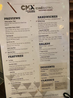 Cmx Cinébistro Peachtree Corners menu